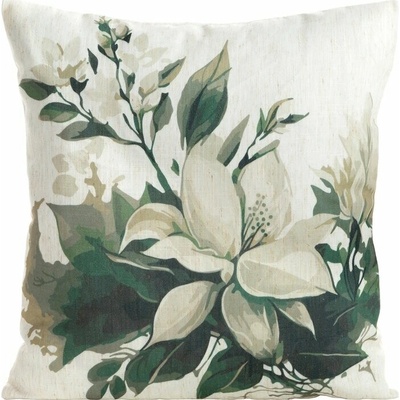 Takoy LEN so štruktúrou ľanu s potlačou jemných kvetov-HF-468257 45 x 45 cm