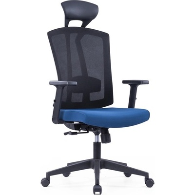 RFG Директорски стол RFG Brixxen HB, до 120кг. макс тегло, меш дамаска, алуминиева база, опора за глава, лумбална опора, заключване в работна позиция, Tilt механизъм, тъмносиня седалка/черна облегалка (267ALP/OS833/OA2000)