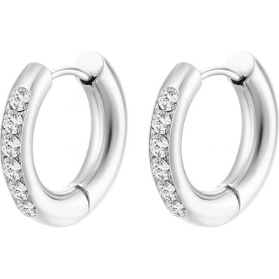 Solla Crystal Hoops dámske náušnice z ocele 201 strieborné CH-Z-NA7