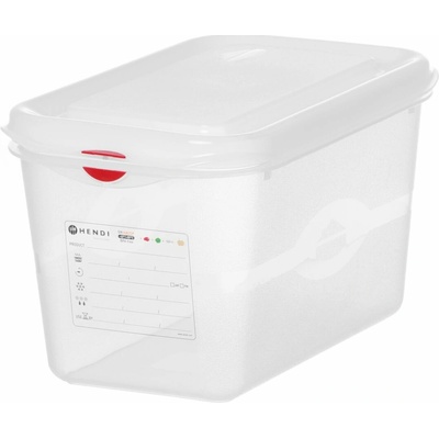 Nádoba GN 1/4 z polypropylénu, HENDI, GN 1/4, 4,3L, Priehľadná, 265x162x(H)150mm