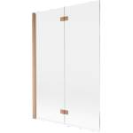 Mexen Mist параван за вана 2-крилен ляв 120 x 150 cm, прозрачен, четкан мед - 8A9-120-002-65-00-L (8A9-120-002-65-00-L)