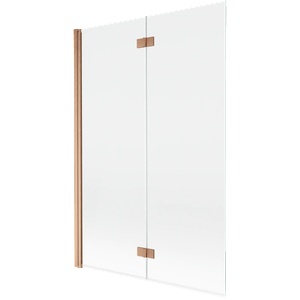 Mexen Mist параван за вана 2-крилен ляв 120 x 150 cm, прозрачен, четкан мед - 8A9-120-002-65-00-L (8A9-120-002-65-00-L)