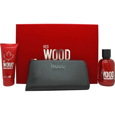 Dsquared2 Red Wood EDT 100 ml + sprchový gel 100 ml + peněženka dárková sada