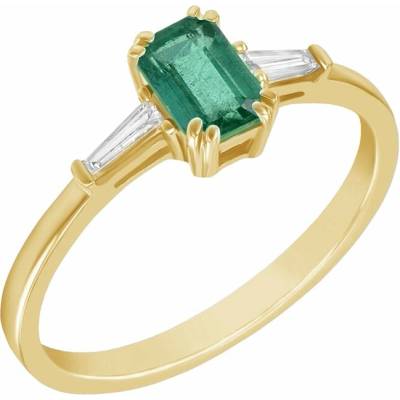 Eppi Elegantní zlatý prsten se smaragdem a diamanty Gracie R31470