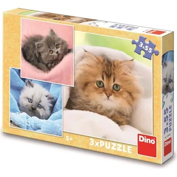 Image 1 of Dino - Puzzle Cute kittens 3x55 - 40 - 99 piese