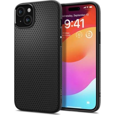 Spigen Hülle Liquid Air iPhone 15 Plus MattČerná