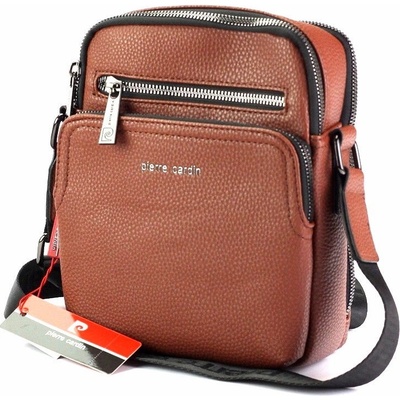 Pierre Cardin Střední pánská dvouoddílová Crossbody taška no. 066 hnědá