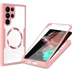 Techsuit Калъф за Samsung Galaxy S23 Ultra + Протектор - ColorVerse 360 MagSafe MagSafe Series - розов