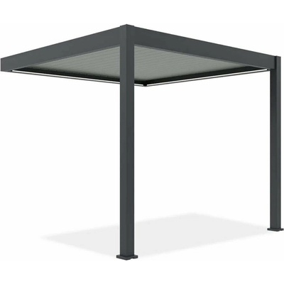 Gutroof ELEGANCE WALL AUTOMATIC hliníková pergola s led osvetlením 3 x 3 m, antracit/light grey