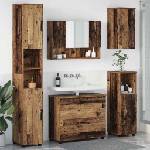 vidaXL Комплект мебели за баня 5 бр. Старо дърво 35 x 30 x 192 см (3393071)