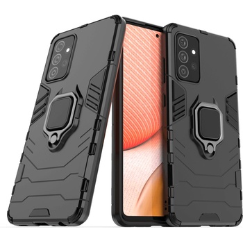 HQWear Калъф за телефон Ring Armor Case Kickstand Tough Rugged за Samsung Galaxy A72 4G, Черен (9111201925403)