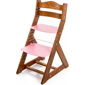 Hajdalánek Rostoucí židle Maja opěrka do kulata dub tmavý / růžová