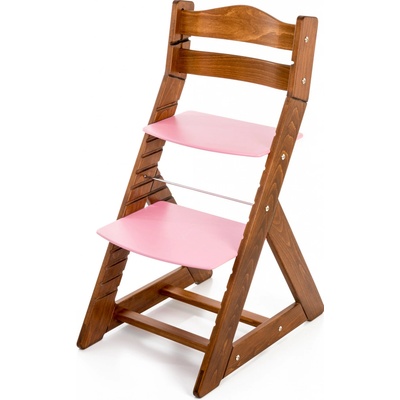 Hajdalánek Rostoucí židle Maja opěrka do kulata dub tmavý / růžová