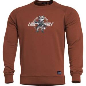 PENTAGON Мъжки суичър без качулка Lone Wolf, бордо червено (K09019-LO-74)