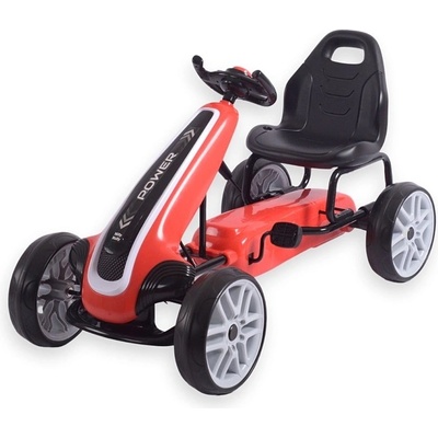 Go-kart Milly Mally detská šliapacia motokára Power červená