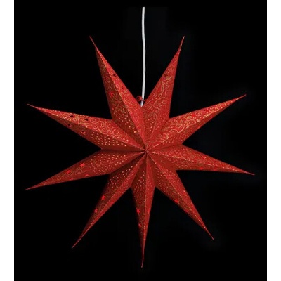 Papierová led hviezda 60cm červená/zlatá - G.Wurm