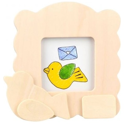 Goki - Дървена рамка за снимка за оцветяване и декорация - Пиле (SB301_3)