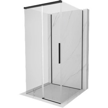 Mexen Rox-3S триделна плъзгаща се душ кабина 95 x 95 см, прозрачна, черна - 8C2-095-095-70-00-3S (8C2-095-095-70-00-3S)