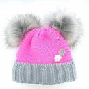 Voxx dívčí pletená čepice Ascona růžová/šedá