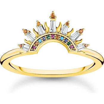 Thomas Sabo TR2456-488-7-54 Gold-plated ring w. sunbeams and coloured stones , Жени