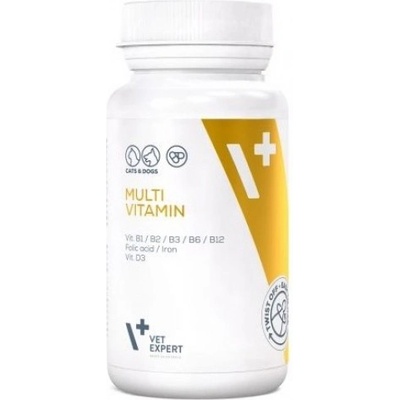 VetExpert MULTIVITAMIN - хранителна добавка за кучета и котки, при всички видове бактериални и вирусни заболявания, за укрепване и стимулиране на имунитета, 30 таблетки, Vet Expert - Полша