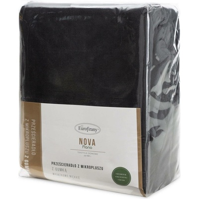 Eurofirany fleece prostěradlo FLANO černé 160x200