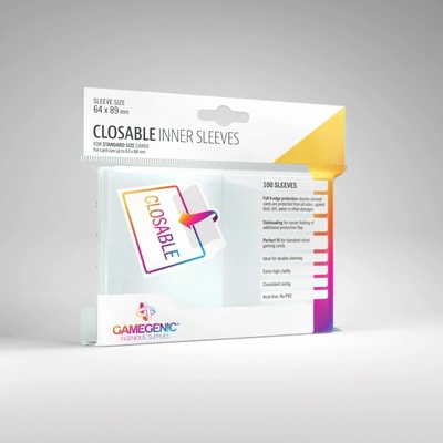 Gamegenic Closable Inner Sleeves Clear Obaly 100 ks