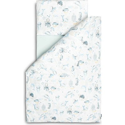 SENSILLO 3-dielna sada morské zvieratká Light blue bavlna 120 x 60 cm