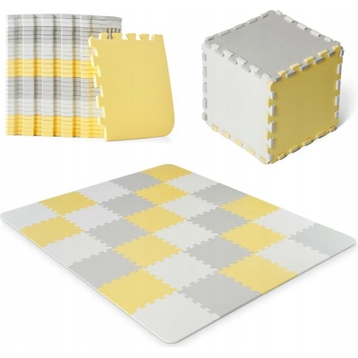 Kinderkraft Podložka pěnové puzzle Luno Yellow 30 ks 150x180 cm – Sleviste.cz