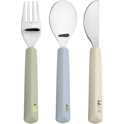 Lässig Dětský příbor Cutlery with Silicone Handle 3 ks Happy Fruits lemon