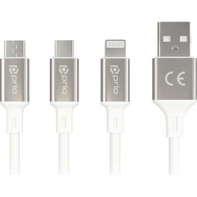 MPS Datový kabel z USB-A na MicroUSB 2.0 / USB-C / Lightning, 1,2 m