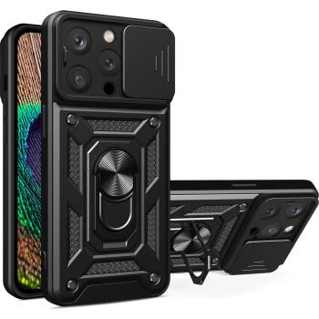 HQWear Кейс с протектор за камера HQWear Hybrid Armor Camshield за iPhone 14 Pro Max, черен (KXG0055209)