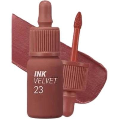 Peripera Ink The Velvet 23 Nutty Nude sametový tint na rty pro dlouhotrvající barvu a hydrataci 4 g