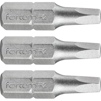 Fortum правоъгълен накрайник, 3 бр. , стомана S2; SQ 2x25mm, в блистери