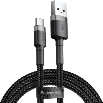 Baseus Cafule USB - A на USB - C кабел QC 3.0, 3A - 1 м - Черен / Сив KP35155 (35155)