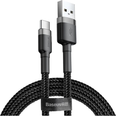 Baseus Cafule USB - A на USB - C кабел QC 3.0, 3A - 1 м - Черен / Сив KP35155 (35155)