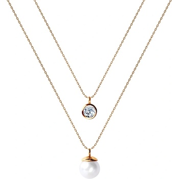 SAVICKI Колие Savicki: злато, цирконий, перла