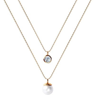 SAVICKI Колие Savicki: злато, цирконий, перла