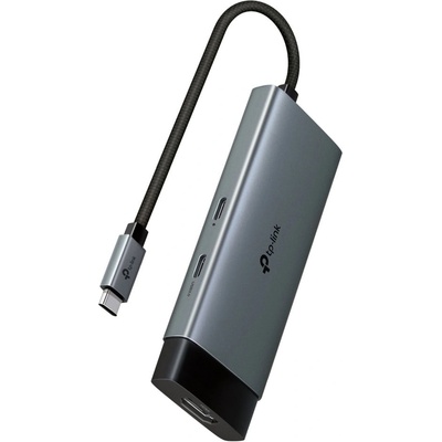 Докинг станция TP-Link UH5020C, от USB-C към 1x USB-C(PD), 1x USB-C, 2x USB-A, 1x HDMI, сива (UH5020C)