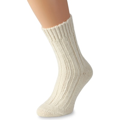 Wooline Vlnené ponožky 100% Merino voľný lem krémovo žltá