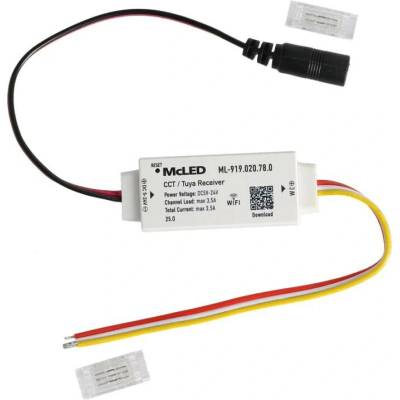 Wifi přijímač Tuya – řízení jasu a CCT (2 kanály), max. 3.5A, 5–24VDC, bílý, IP20