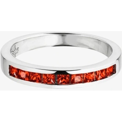 Preciosa Stříbrný prsten Créativité s kubickou zirkonií Preciosa červený jednostranný S517 63