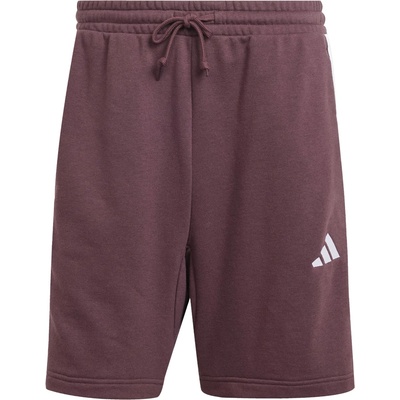 adidas Мъжки поларени къси панталони Adidas Essentials 3 Stripe Fleece Shorts Mens - Aurora Ruby