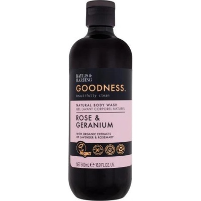 Baylis & Harding Goodness Rose & Geranium Natural Body Wash Душ гел 500 ml за жени