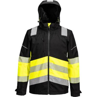 PortWest HI-VIS PW3 CLASS 1 EXTREME PW368 reflexní nepromokavá bunda HV žlutá/černá
