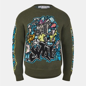 Off White Блуза Off White Men's Chunky Crew Knitted Sweater - Green