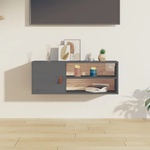 vidaXL Стенен шкаф, сив, 80x30x30 см, борово дърво масив (818389)