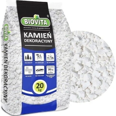 BioVita Biely dekoratívny kameň zrnitosti 8-16 mm 20 kg