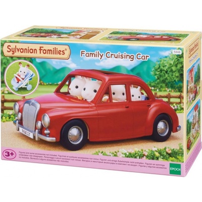 Sylvanian Families 5448 Rodinné cestovní auto červené s kočárkem a autosedačkou
