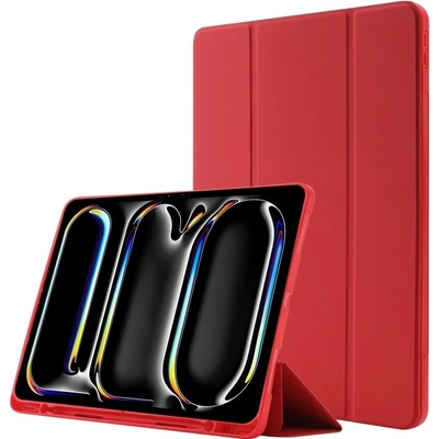Vsechnonamobil 76508 LEATHER Zaklápěcí kryt pro Apple iPad Pro 13 2024 / M5 2025 červený